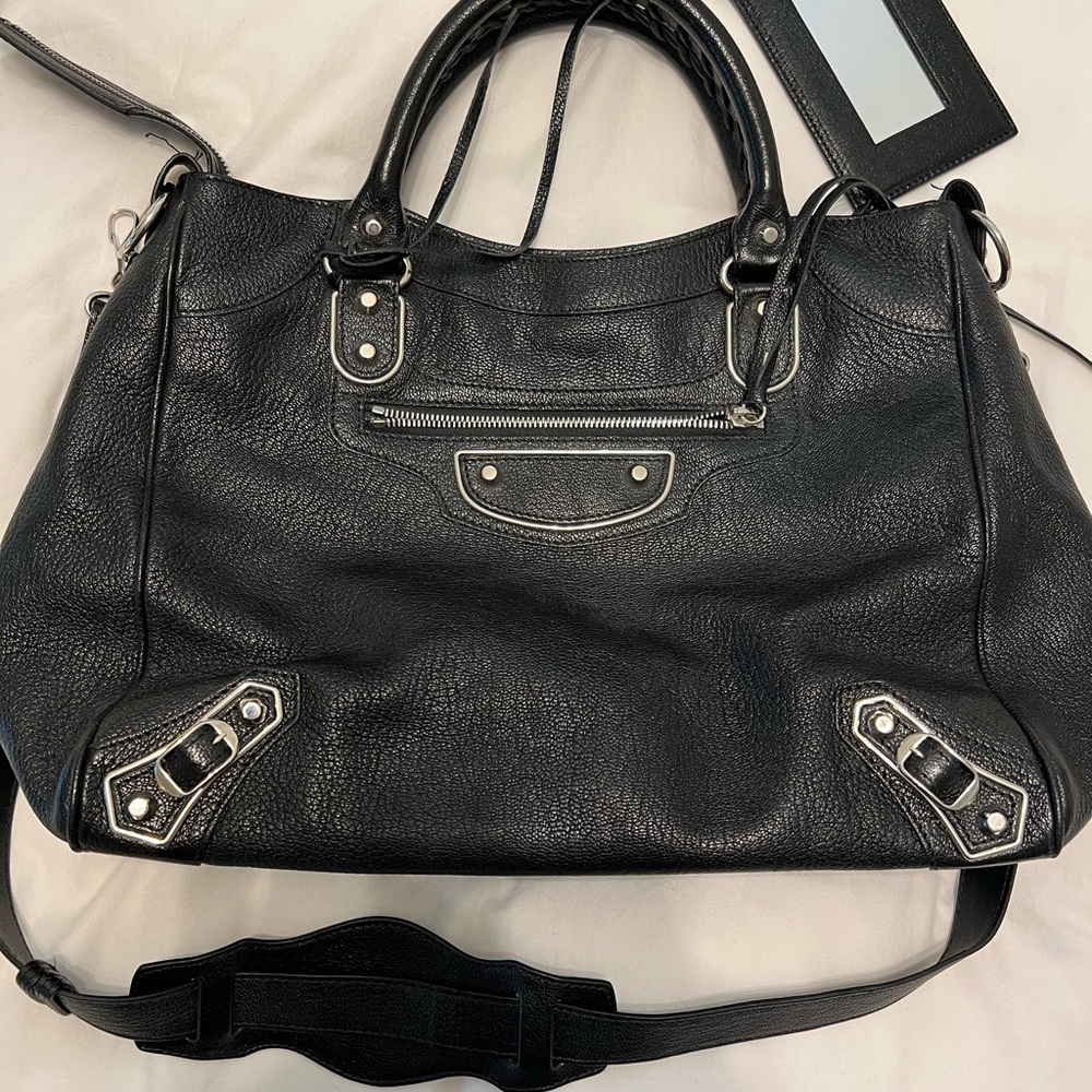 BALENCIAGA Classic City Metallic Edge Black with Silver Hardware- 2016